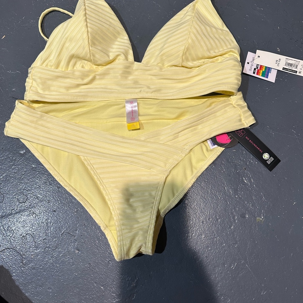 Yellow Ribbed Bikini Set